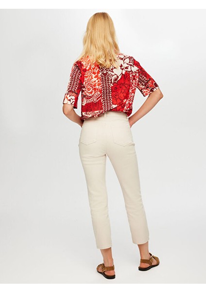 Slim Fit Coton Parça Boya Pantolon B00044 fırsatları