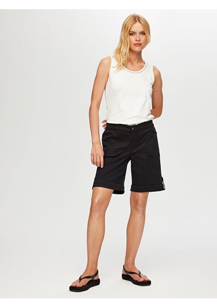 Cep ve Düğme Detaylı Parça Boya Şort S25SRT010