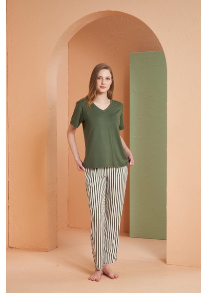 Kadın Yeşil Pijama Takım 27127