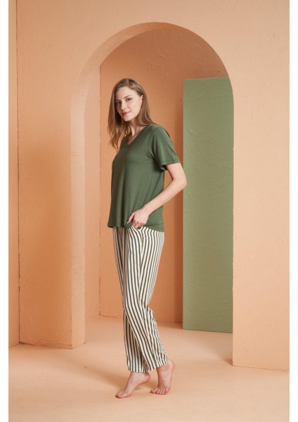 Kadın Yeşil Pijama Takım 27127