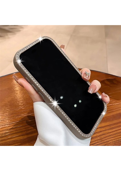 Apple iPhone 13 Uyumlu Kılıf Zebana Bling Diamond Silikon Kılıf Gri fiyatları