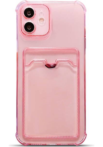 iPhone 11 Uyumlu Kamera Korumalı Kartlıklı Köşeleri Airbag Tasarımlı Darbe Önleyici Şeffaf Silikon Kılıf