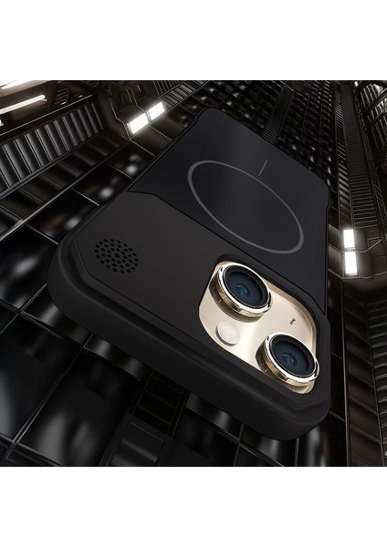 Apple iPhone 13 Uyumlu Kılıf Zebana Elite Titan Metal Kılıf (Kablosuz Şarj Destekli) Siyah fırsatları