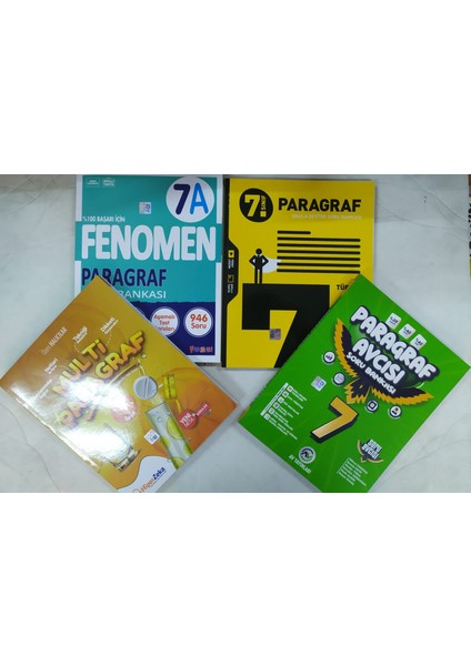 Hız Yayınları+Av Yayınları+Hiper Zeka+Fenomen 7. Sınıf Paragraf Soru Bankası 4 Lü Set