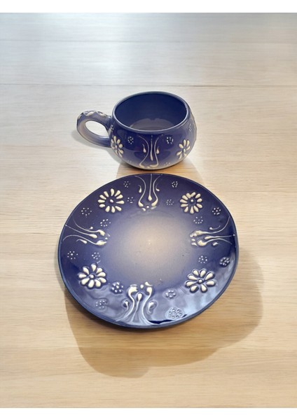 Dekoratif Şık Tasarım Tamamen El Yapımı Lacivert 1 Kişilik Kahve Fincanı fiyatları