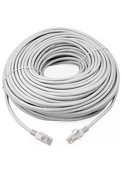 (50 Metre) Cat6 Internet Kablosu Ethernet Utp Patch High Speed Açık Gri