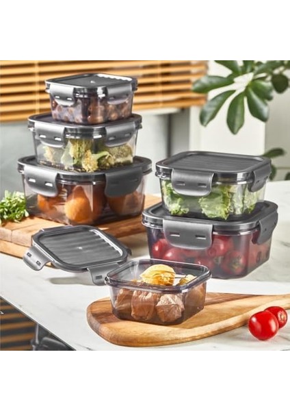 Life 6 Adet Vakumlu Sızdırmaz Saklama Kabı Seti 400ML 800ML 1400ML MIT1087