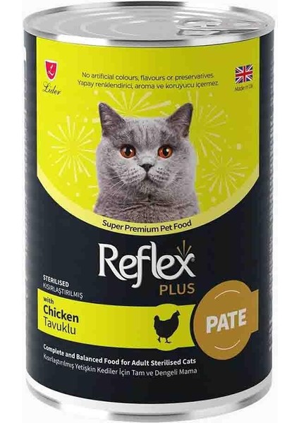 Plus Pate Tavuklu Kısırlaştırılmış Kedi Maması 395GR