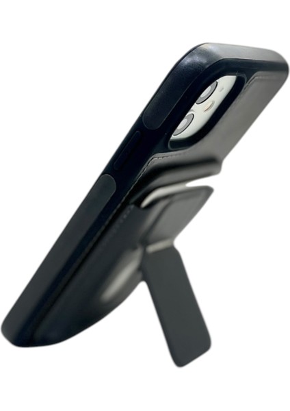 iPhone 11 Uyumlu Standlı Kartlıklı Magsafe Wireless Şarj Özellikli Deri Cüzdan Kılıf fırsatları