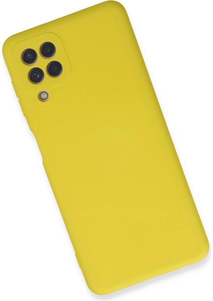 Samsung Galaxy A22 Kılıf Nano Içi Kadife Silikon - Sarı