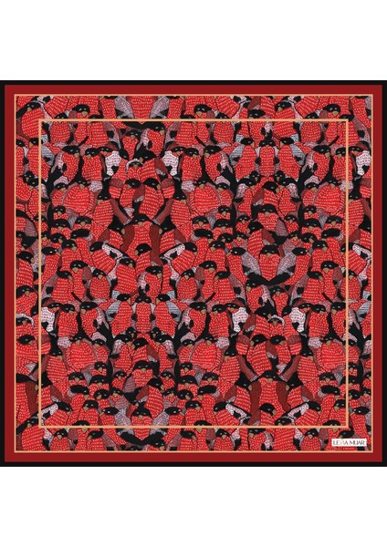 Nandı Rosso - Saten Ipek Fular