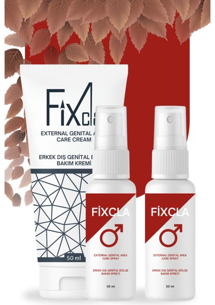 Erkek Genital Bölge Bakım Seti – 50 ml Krem + 2 Kırmızı Sprey (30 ml X2)