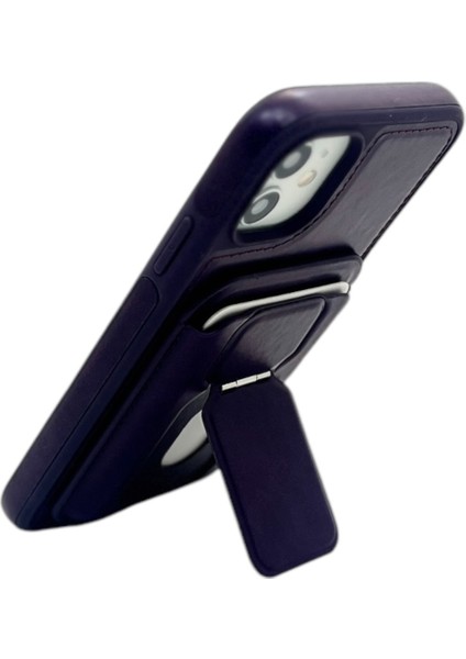 iPhone 11 Uyumlu Standlı Kartlıklı Magsafe Wireless Şarj Özellikli Deri Cüzdan Kılıf modelleri