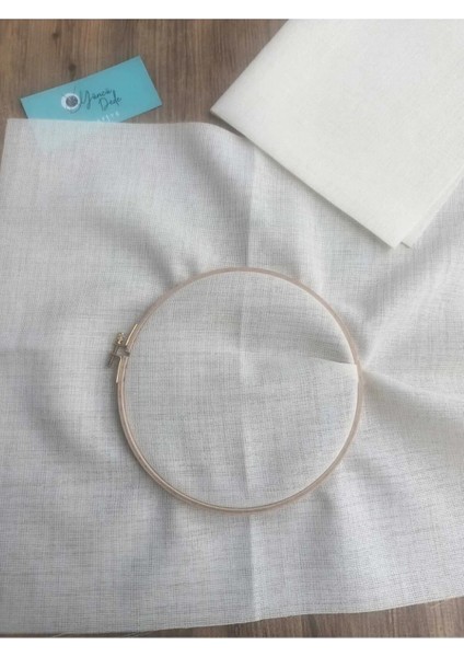 Punç (Punch) Etamin Yapmak Için Kasnak Kumaşı 34X34CM Doğal Keten Ekru Kumaş Gönderilir. %100 Pamuk modelleri
