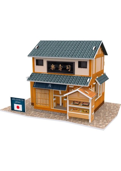 CUB/W3104H 3D 32 Parça Puzzle Japon Sushi Restoranı