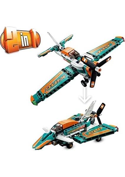 Technic Yarış Uçağı 42117 - 7 Yaş ve Üzeri Yüksek Performanslı Oyuncak Arabaları Seven Çocuklar Için Koleksiyonluk Yaratıcı Oyuncak Model Yapım Seti (154 Parça)