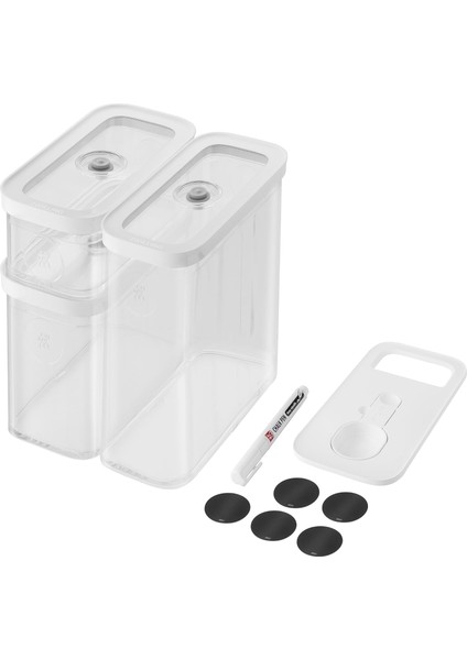 Fresh & S Cube Saklama Düzenleyici, 5 Parçalı Orta Set, Kiler Düzenleyiciler ve Depolama, Plastik, Bpa Içermeyen Hava Geçirmez Kuru Gıda Saklama Kabı Badem, Muz Cipsi, Kuruyemiş ve Daha