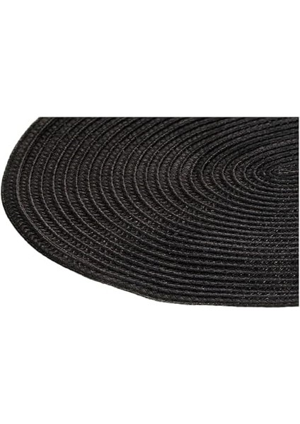 Maıson Circum DÜZ%100 Polyester Amerikan Servis, Siyah, Oval, 44X29 cm
