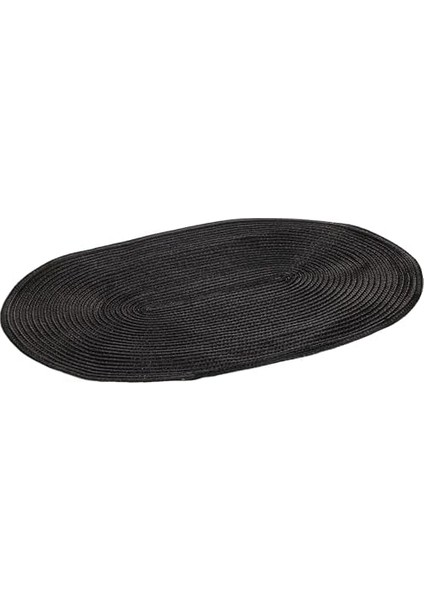 Maıson Circum DÜZ%100 Polyester Amerikan Servis, Siyah, Oval, 44X29 cm