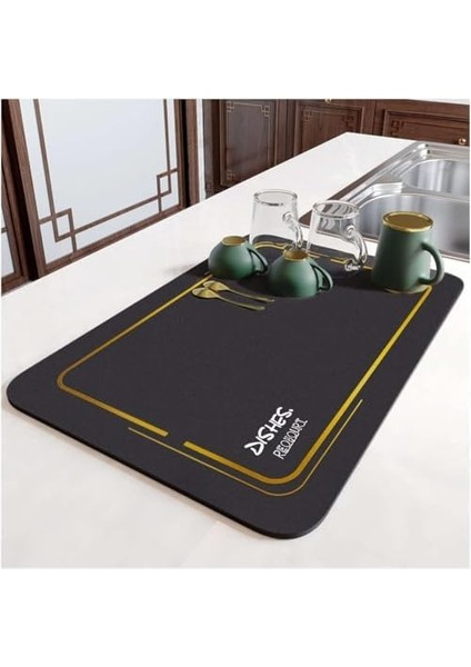 Tezgah Üstü Bulaşık Yıkama Matı, Kaymaz Kurulama Örtüsü, Yunhan, Siyah, Boy 45 En 35 cm modelleri