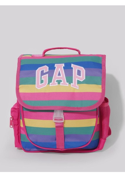 12821 Çok Renkli Kız Çocuk Kapaklı Anaokulu Çantası