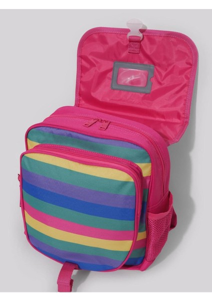 12821 Çok Renkli Kız Çocuk Kapaklı Anaokulu Çantası modelleri