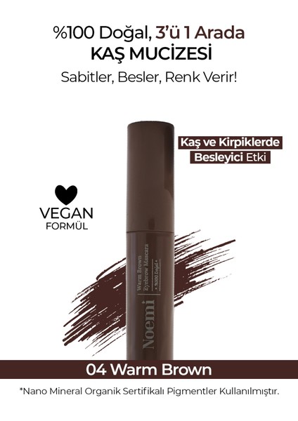%100 Doğal Kaş Maskarası - Besleyici Özellikli - Eyebrow Mascara