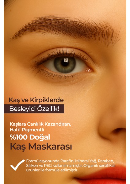 %100 Doğal Kaş Maskarası - Besleyici Özellikli - Eyebrow Mascara fırsatları