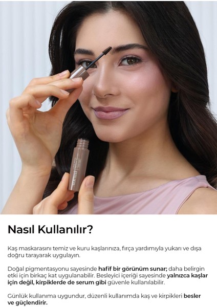 %100 Doğal Kaş Maskarası - Besleyici Özellikli - Eyebrow Mascara indirimleri