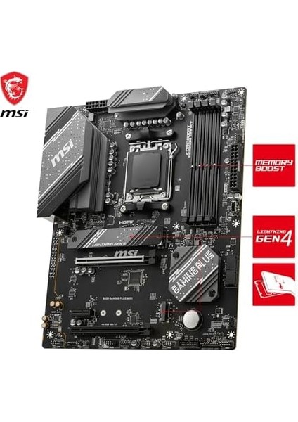 MB B650 Gamıng Plus Wıfı Am5 Ddr5 6000MHZ(OC) HDMI Dp 2xm.2 Usb3.2 2.5g Lan Wıfı 6e Atx Anakart