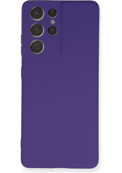 Samsung Galaxy S21 Ultra Kılıf Nano Içi Kadife Silikon - Mor