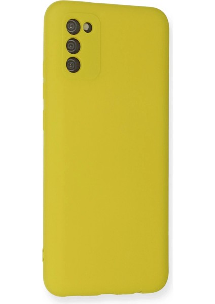 Samsung Galaxy A02S Kılıf Nano Içi Kadife Silikon - Sarı modelleri