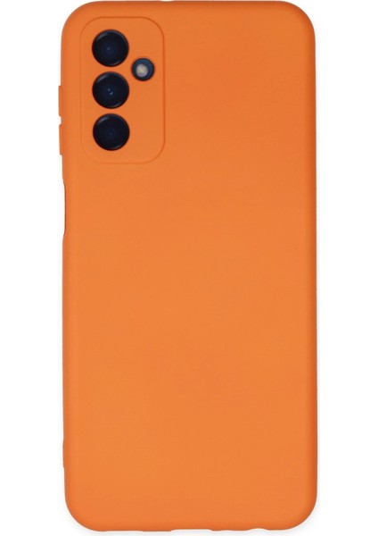 Samsung Galaxy M23 Kılıf Nano Içi Kadife Silikon - Turuncu