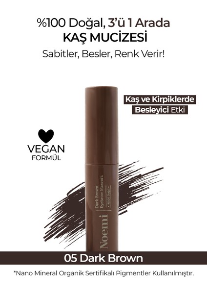 %100 Doğal Kaş Maskarası - Besleyici Özellikli - Eyebrow Mascara
