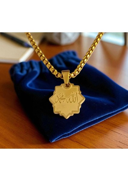 Allah Yazılı Çelik Kolye Ucu