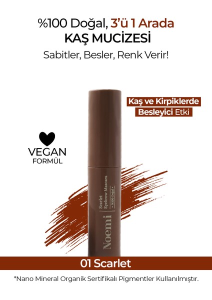 %100 Doğal Kaş Maskarası - Besleyici Özellikli - Eyebrow Mascara