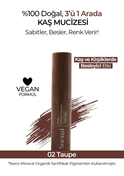 %100 Doğal Kaş Maskarası - Besleyici Özellikli - Eyebrow Mascara
