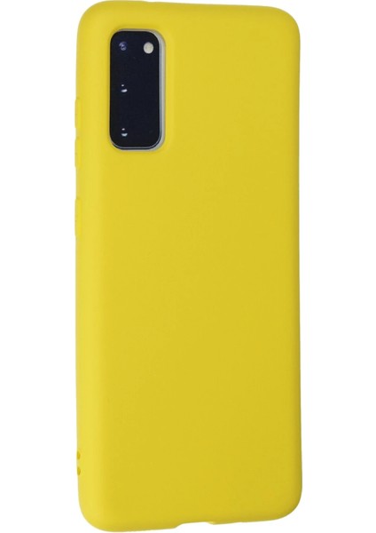 Samsung Galaxy S20 Kılıf Nano Içi Kadife Silikon - Sarı modelleri