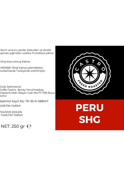 Peru Shg Kahve 250 gr. fiyatları