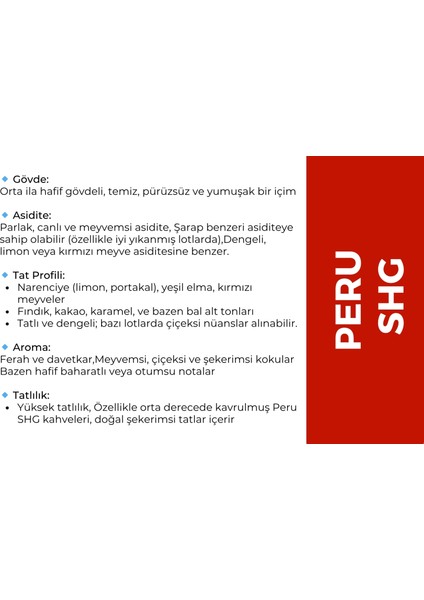 Peru Shg Kahve 250 gr. modelleri