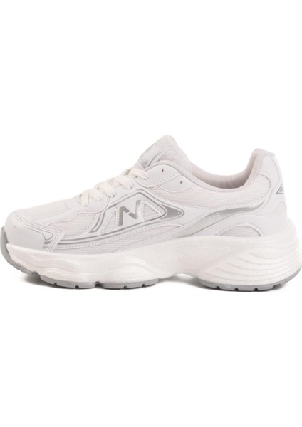 182 G Unisex Beyaz-Gri Hafif Esnek Spor Ayakkabı