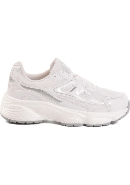 182 G Unisex Beyaz-Gri Hafif Esnek Spor Ayakkabı