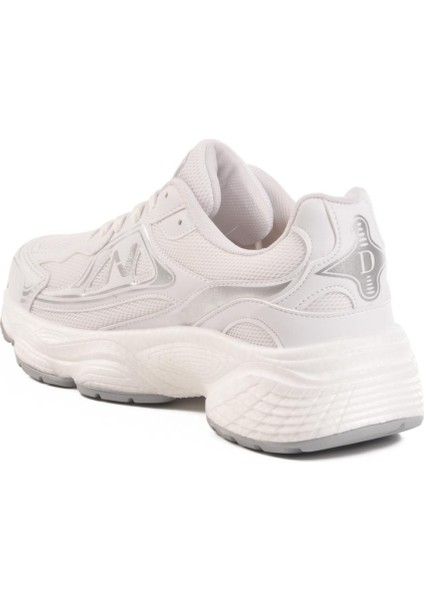 182 G Unisex Beyaz-Gri Hafif Esnek Spor Ayakkabı