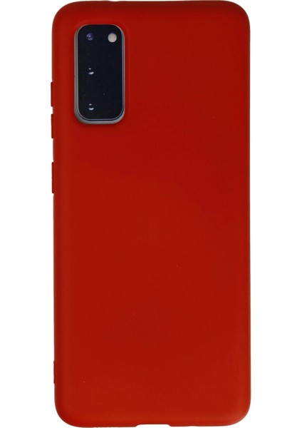 Samsung Galaxy S20 Kılıf Nano Içi Kadife Silikon - Kırmızı