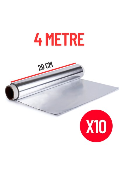 Kutulu Alüminyum Mutfak Folyo 29 cm × 4 m – 10’lu Avantaj Paketi | Gıda Temasına Uygun, Pratik Kullanım