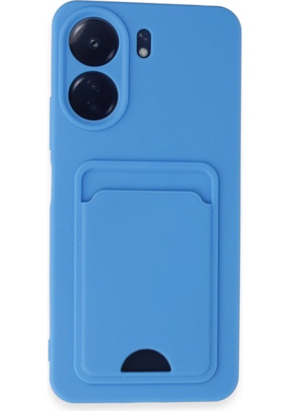 Xiaomi Redmi 13C Kılıf Kelvin Kartvizitli Silikon - Mavi – Darbe Koruma