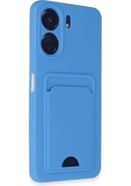 Xiaomi Redmi 13C Kılıf Kelvin Kartvizitli Silikon - Mavi – Darbe Koruma