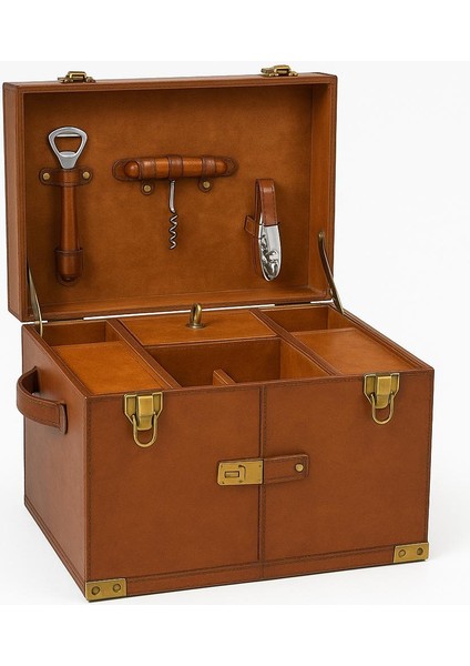 Maşalı Taba Rengı Derı Mini Bar