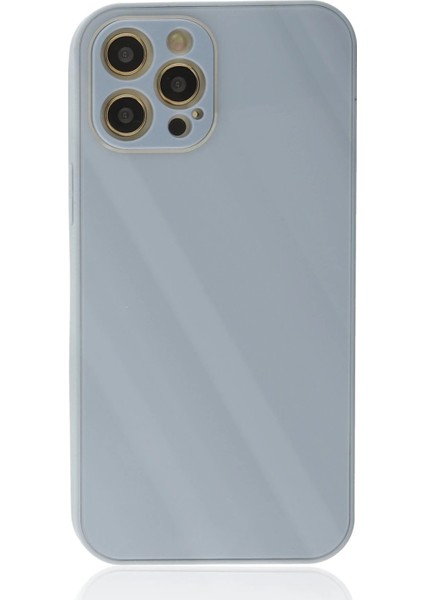 iPhone 12 Pro Kılıf Glass Kapak - Sky Blue – Darbe Koruma