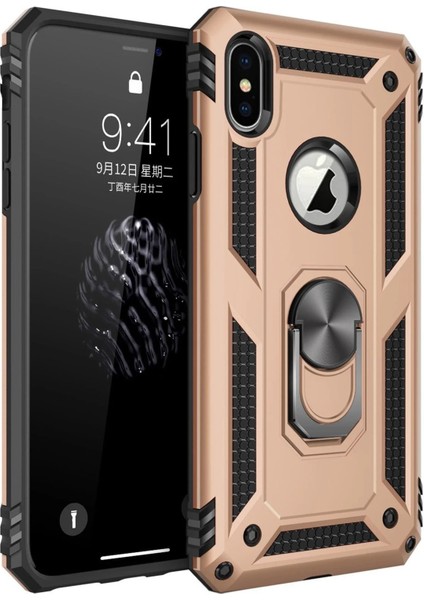 iPhone x Kılıf Sofya Yüzüklü Silikon Kapak - Gold – Darbe Koruma